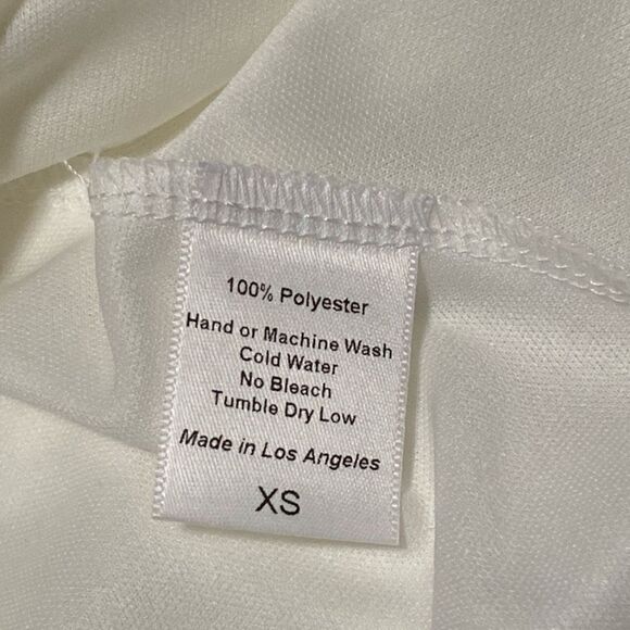 Lucy in the Sky Womens White Ruffle Dotted Chiffon Sheer Sleeve Wrap Dress XS - Picture 9 of 11